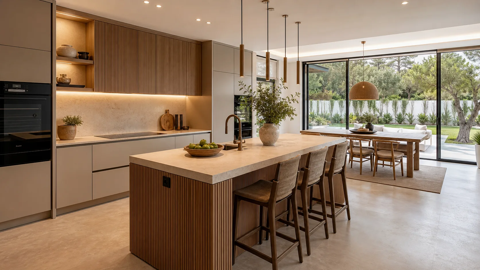 Cocina de alta gama integrada en un chalet