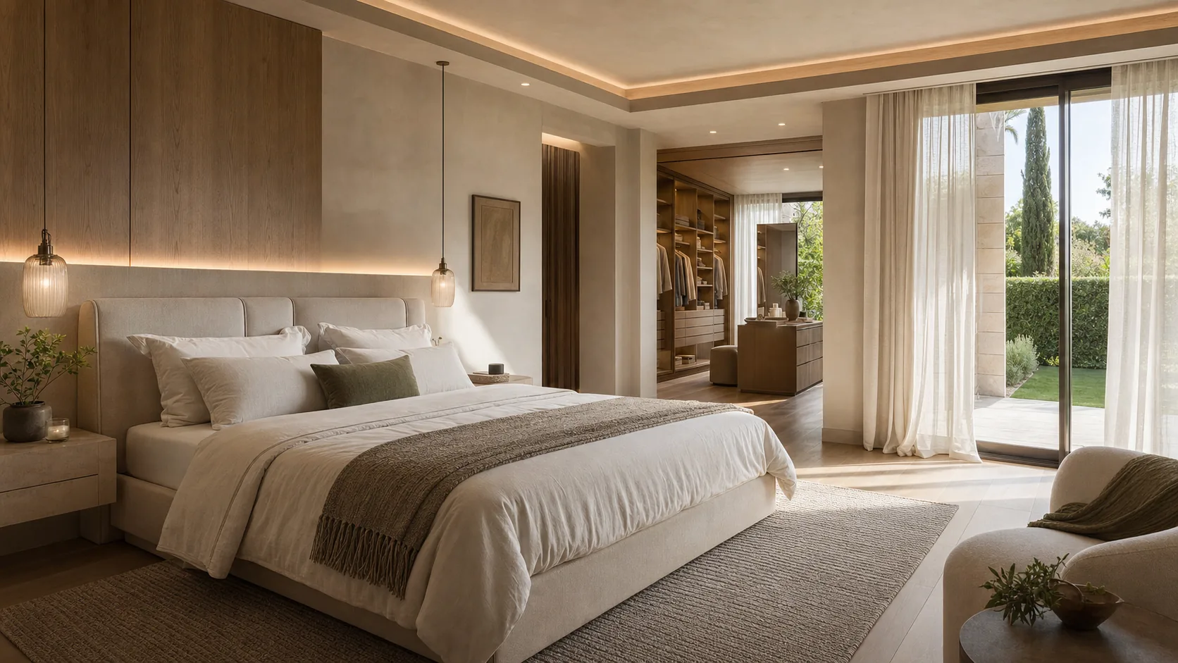 Suite principal de chalet con vestidor integrado